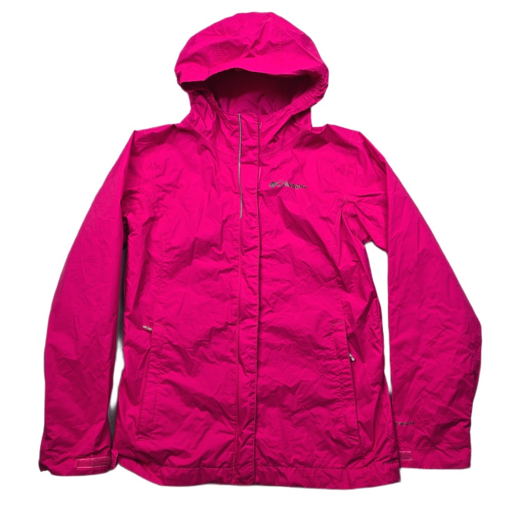 Columbia  Omni Tech Jacket Womens Medium Pink Hooded Lightweight Waterproof